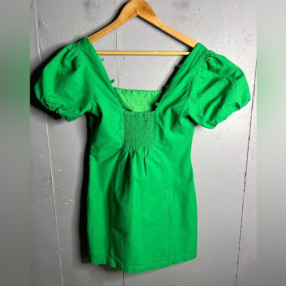 Altar’d State Linen Blend Puff Sleeve mini Dress.  Size Small - Picture 2 of 9